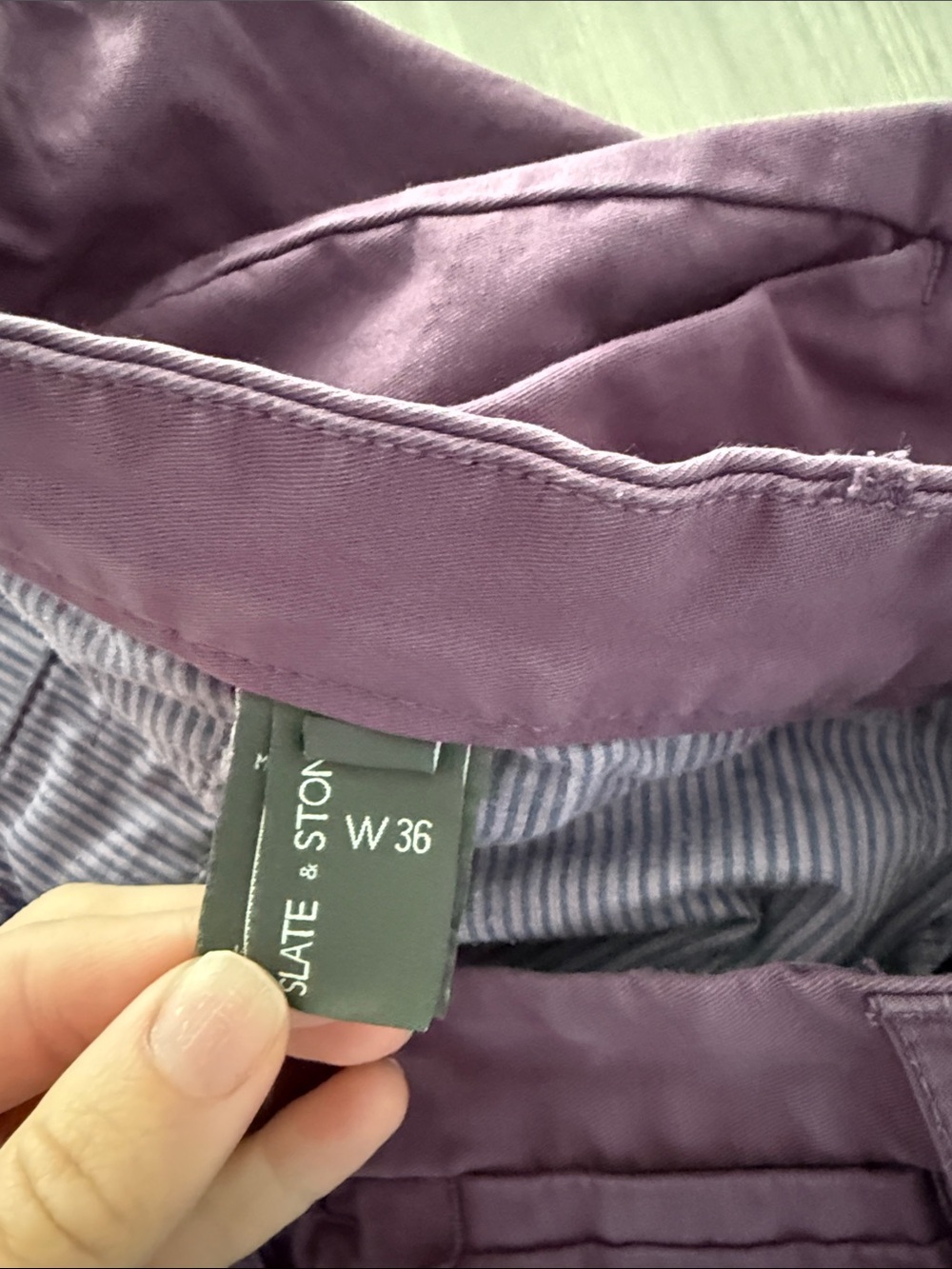 Slate and Stone Men's Purple Cotton Chino Shorts - Picture 3 of 4